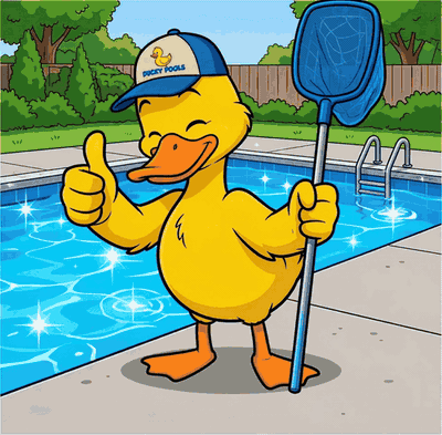The Ducky Pools duck giving a thumbs up